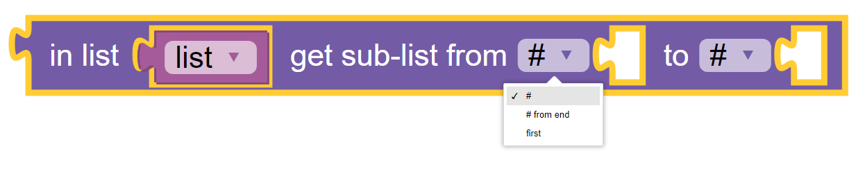 Get Sub-List Block