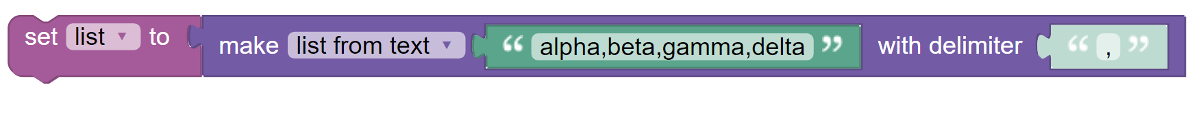 Create List From Text Example