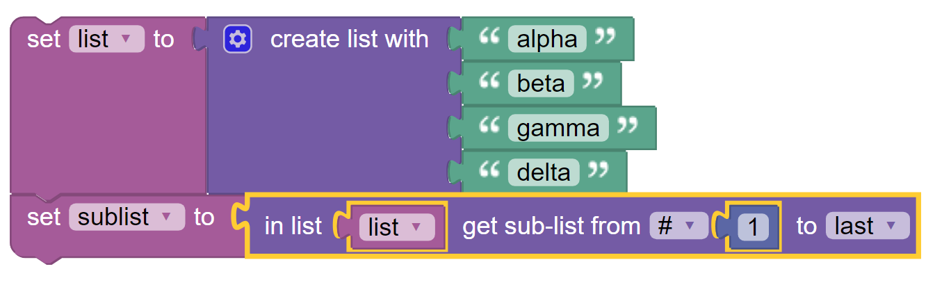 Get Sub-List Example