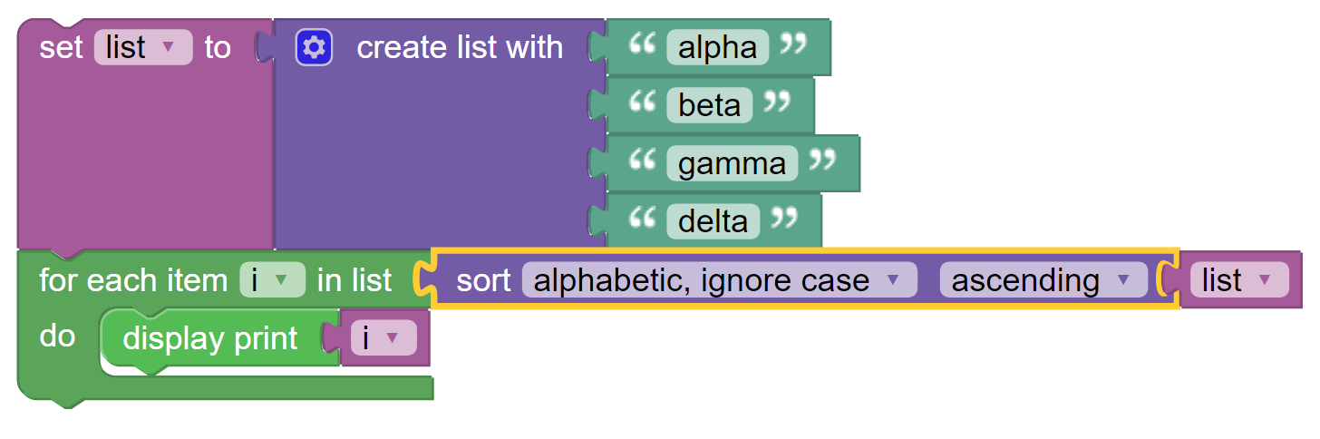 Sort List Example